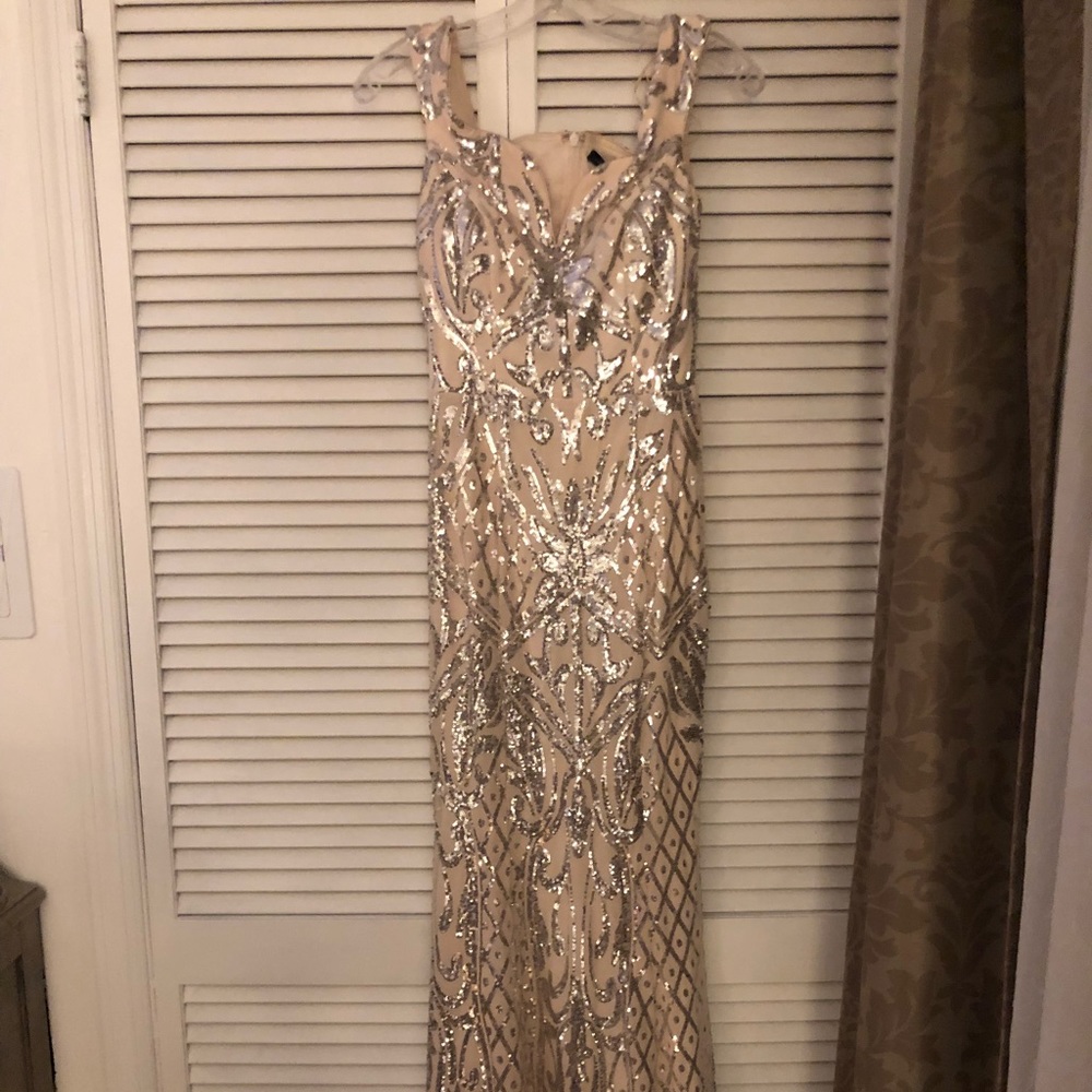 Beige sequin dress